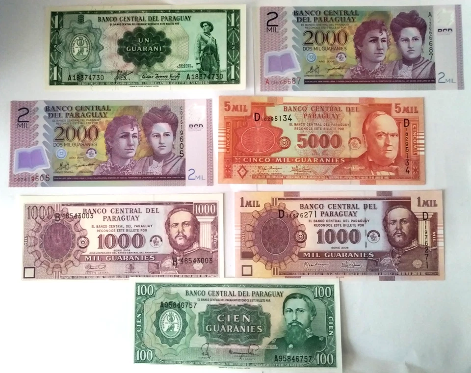 Billet - Collection de 7 Billets Différents du PARAGUAY Neuf / Unc - Photo 1/1