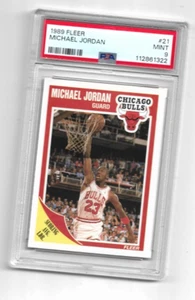 1989-90 FLEER  MICHAEL JORDAN BULLS HOF PSA 9 #21 - Picture 1 of 1