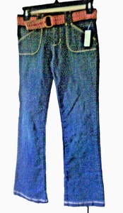 Girls Denim Jeans & Removable  Belt Size 10 Old Navy Boot-Cut NEW - Picture 1 of 2