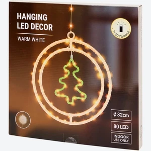 Decoración de Navidad Anillo LED Ø32 cm Luz de ventana Blanco cálido Funcionamiento a batería Decoración colgante - Imagen 1 de 1