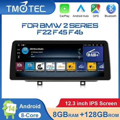 Für BMW 2er F22 F45 F46 NBT CarPlay Autoradio Android 14 8-Core 64GB GPS Navi - Bild 1 von 4