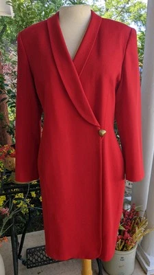 Blazer/Chaqueta Hugo Busati Milano Rojo Lana Talla 12 Traje Formal de Negocios Foto 1 de 4