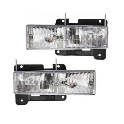 For GMC C3500 HD 1991-2002 Headlight Assembly Driver and Passenger Side - Pair - Image 1 of 4