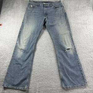 VINTAGE Levi's 527 Jeans Uomo 34x32 Stivaletto Basso Taglio Svasato Sbiadito Lightwash Y2K - Foto 1 di 14