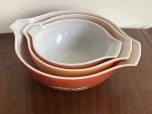 Set Pyrex verschachtelte Herbst Ernte Schalen Vintage 3 Stück - Bild 1 von 11