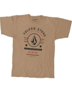 VOLCOM Womens Graphic T-Shirt Top UK 14 Medium Brown Cotton DC37 - Picture 1 of 3