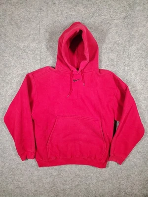 Vintage Nike Hoodie Sweatshirt White Tag Mens Medium Red Center Swoosh USA 90s - Image 1 of 4