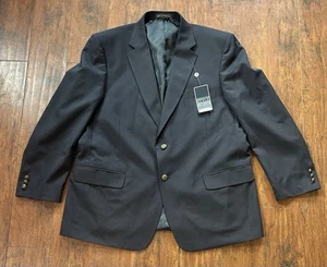 New SADDLEBRED Performance 2 Button Dark Navy Worsted Wool Sport Coat Jacket 48R - Picture 1 of 11