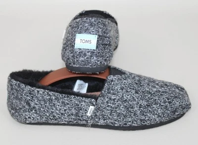 Toms Alpargata Charcoal Grey Black Sweater Eco Fur UK 7.5 Smart Casual Wear - Image 1 of 4