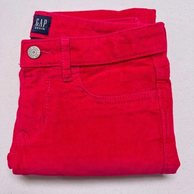 Gap Stretch Jegging Pants Girls 14 Regular Red Corduroy Skinny Mid Rise Denim - Image 1 of 4