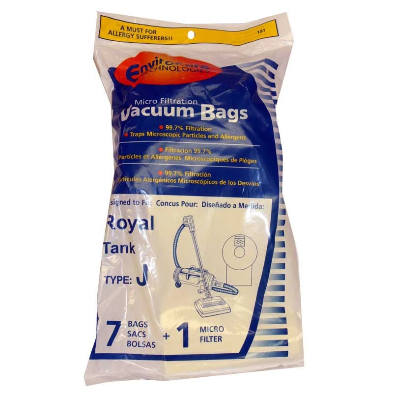 Allergy Vacuum Bag fit Royal Dirt Devil  J  7 + 1 Filter  3040447001 Pony Tank - Image 1 of 1