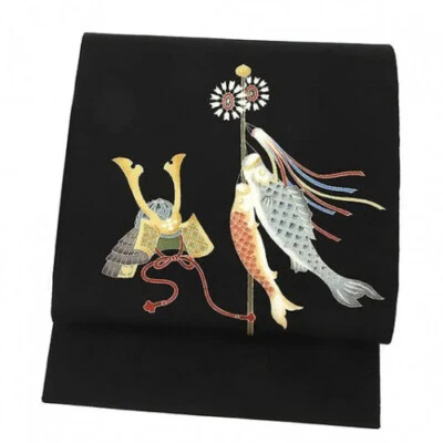 Capacete Hidemi Nagoya Obi Tokamachi Yuzen seda pura preto carpa streamer meninos' - Imagem 1 de 4