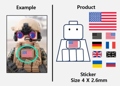 (A 4 mm) Pegatinas bandera global de Estados Unidos/minifigura militar parche ejército calcomanía zimypik Foto 1 de 2