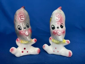 Vintage Japan Anthropomorphic Sweet Potato Clown Salt & Pepper Shakers - Imagen 1 de 8