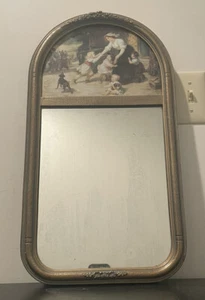 Vintage Old Print Of Family And Mirror. 21 1/2”x 11 1/2”. Please See Description - Picture 1 of 4