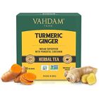 VAHDAM Organic Turmeric + Ginger Organic Herbal Tea for Weight Loss 15 Tea Bags