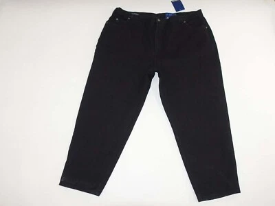 Pantalones de mezclilla para mujer Lands' End calce relajado talla 26W nuevos con etiquetas negros tiro alto entrepierna de 28" Foto 1 de 4