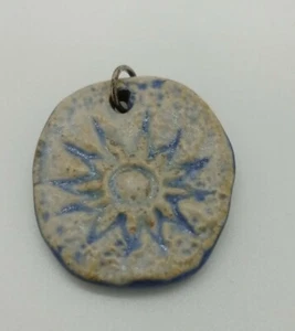 Handmade ceramic sun pendant - Picture 1 of 4