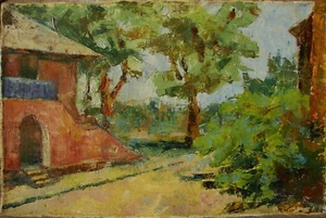 Ukrainian Soviet Oil Painting Impressionism landscape palette knife - Picture 1 of 4