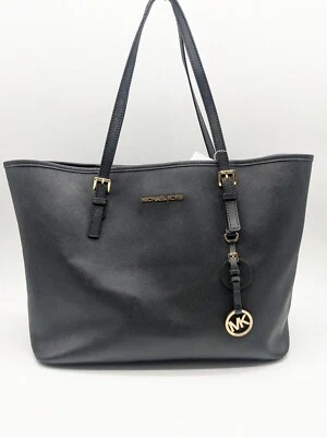 Bolso de Mano Mujer MICHAEL KORS Jet Set Cuero Saffiano -NEGRO (USADO)~ Foto 1 de 4