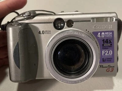 Canon PowerShot G3 4.0MP Digital Camera Silver In As Is - Untested. - Image 1 of 4