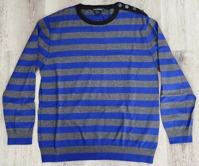 Suéter a Rayas Azul Gris French Connection - Talla XL - Usado Una Vez Foto 1 de 4