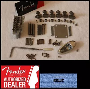 Fender Relic 2 3/16" 2 1/16" Cuerda Espaciada Stratocaster Cuerpo Hardware Set Sintonizador - Imagen 1 de 6