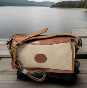 Vintage echt 80er Dooney & Bourke Leder Schulter Umhängetasche hellbraun beige Tasche - Bild 1 von 21