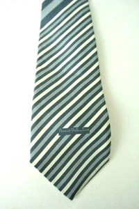 Mario Valentino Men's Neck Tie Blue/White Striped 100% Silk #1008 - Picture 1 of 3