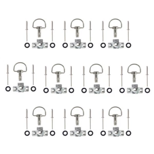 USA Quick Release 1/4 D-Ring Fasteners Turn Race Fairing Rivet 17mm Silver 10Set - Picture 1 of 4