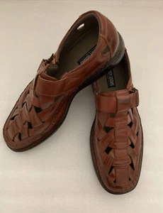 EUC Stacy Adams Men’s Faux Leather Sandals Fisherman Lightweight Shoes 8.5 M - Picture 1 of 11