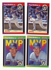 Paul Molitor 1989 Donruss -  4 Card Lot - Milwaukee Brewers HOF