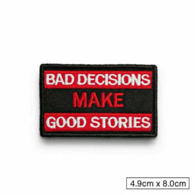 Bad Loop Decision Patch Sew Stories Hook Good Badge Craft Fabric Sticker On Make - Image 1 of 3