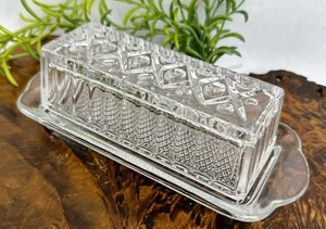 Rare Imperial Glass Cape Cod Clear Covered Butter Dish 1/4 Lb READ MORE - Picture 1 of 13