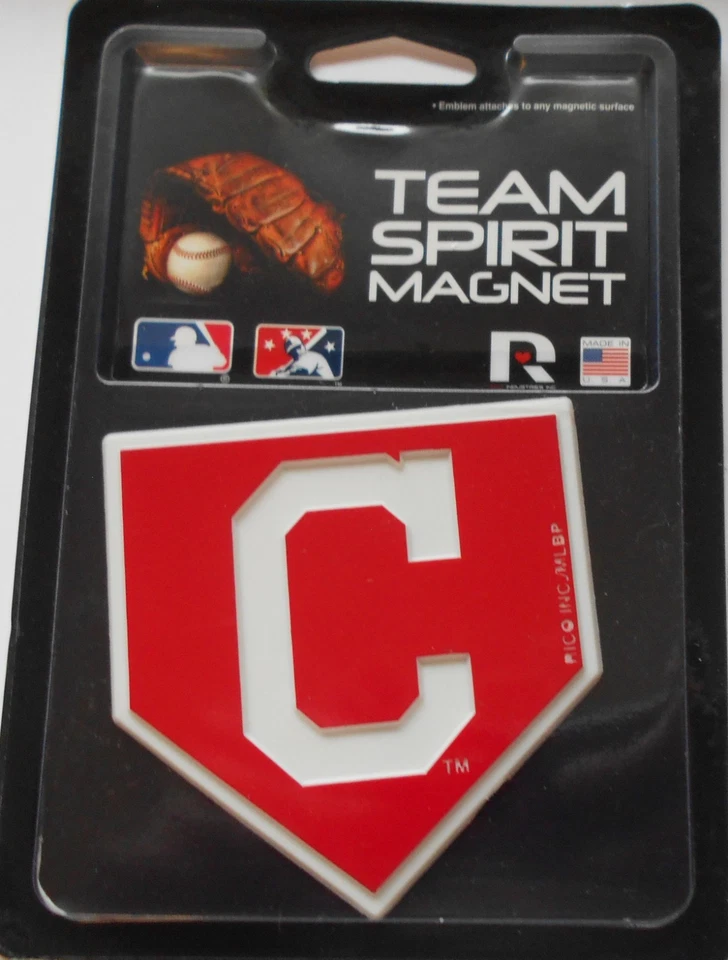 Cleveland Indians Team Spirit Magnet. 3" x 3". Shape of Home Plate   #589 - Image 1 of 1