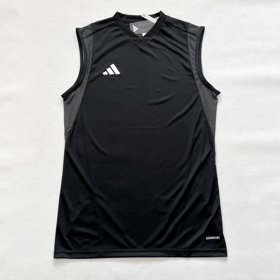 $50 NWT Men's ADIDAS Tiro 23 Black Sleeveless Training Jersey Tank Top Tee Shirt - Image 1 of 4