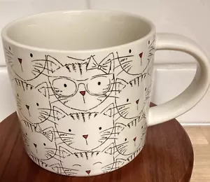 Novelty Cat Coffee Mug John Bartlett Pet Cat Sketches Faces Smart Kitty - Picture 1 of 9