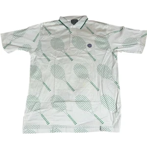 Wimbledon Kent & Curwen Mens Tennis Polo Shirt XL White Green Racket Cotton NWT - Picture 1 of 11