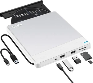 Lecteur CD DVD externe NOLYTH : Graveur USB pour ordinateur portable Mac PC MacBook Windows 11 - - Photo 1/8