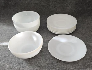 Artículos de horno blancos FireKing de colección - 3 cuencos de sopa de cereales de chile, 7 platillos, EE. UU. - Imagen 1 de 5