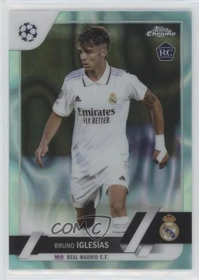 2022 Chrome UEFA Club Competitions Aqua Lava Refractor Bruno Iglesias Rookie RC - Image 1 of 2