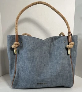 Michael Kors Isla Large Washed Denim Grab Bag - Picture 1 of 11
