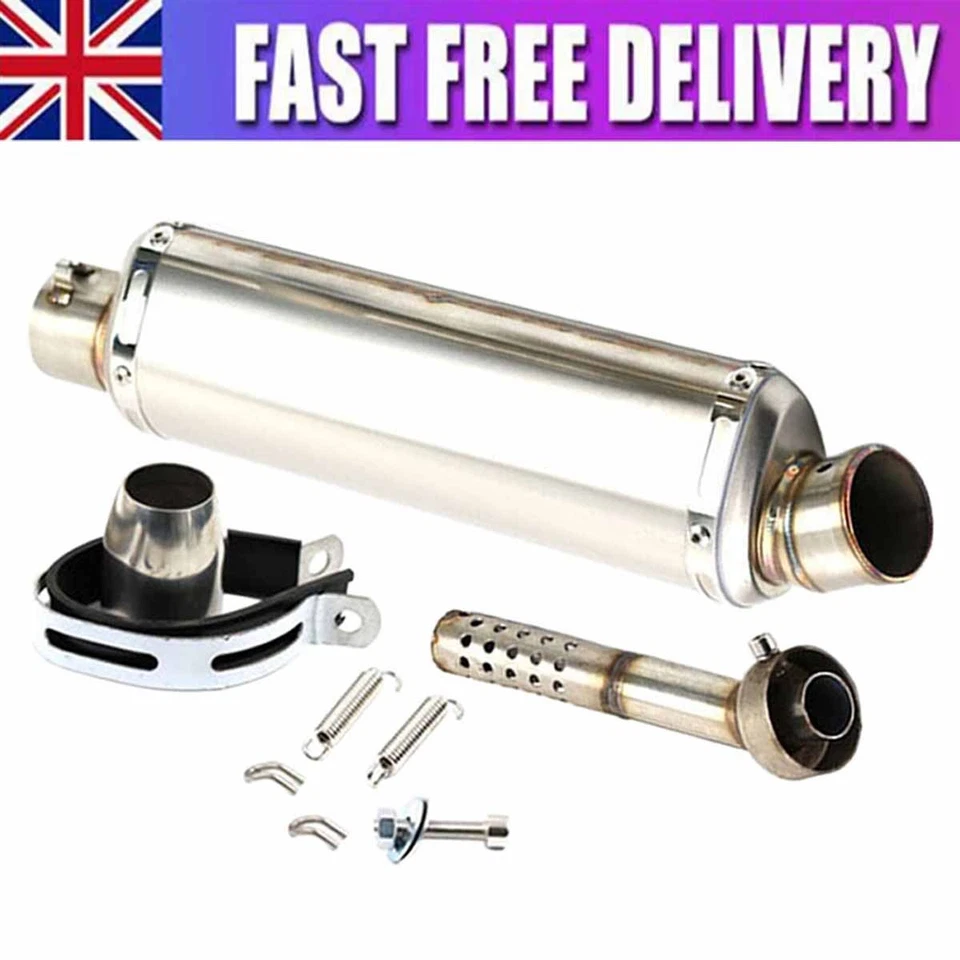 440mm Universal Motorcycle Muffler Exhaust Pipe For BMW Yamaha Kawasa UK - Image 1 of 4
