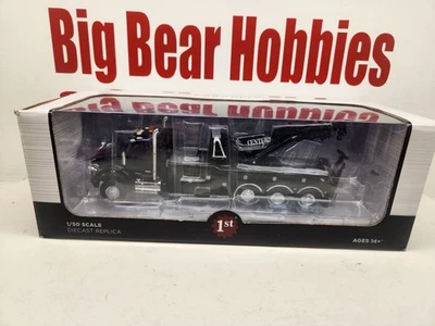 1/50 First Gear 50-3464 Black Kenworth T880 W/Century 1060 Rotator Wrecker - Image 1 of 4