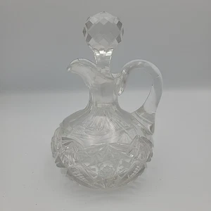 Antique Glass Cruet with Stopper Tall 6 in Tall Clear Unmarked - Picture 1 of 8