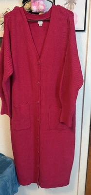 Cárdigan suéter tejido con botones delanteros para mujer - Un nuevo día rosa XL Foto 1 de 2