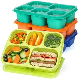 4 Pack Bento Snack Box Containers for Adults & Kids - Reusable Adult Lunchabl... - Picture 1 of 7