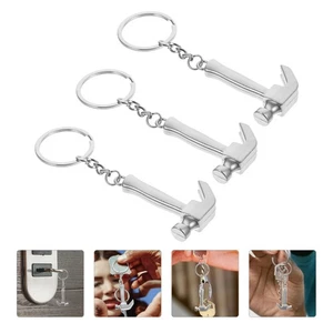 3Pcs Mini Hammer Key Chain Metal Key Ring Bag Hanging Pendant Practical Keyring - Imagen 1 de 12