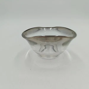 Dorothy Thorpe Schale Vintage Silver Fade Rim Candy / Dip / Glas MCM Mid Century - Bild 1 von 7