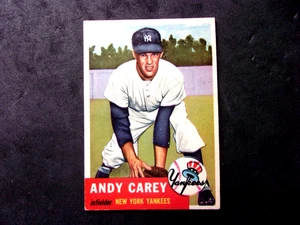 ROOKIE 1953 TOPPS #188 ANDY CAREY..NO CREASES..SOME WAVE LEFT SIDE..YANKEES - Picture 1 of 2
